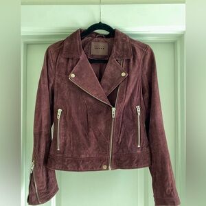 Blank NYC Maroon Suede Moto Jacket Size M